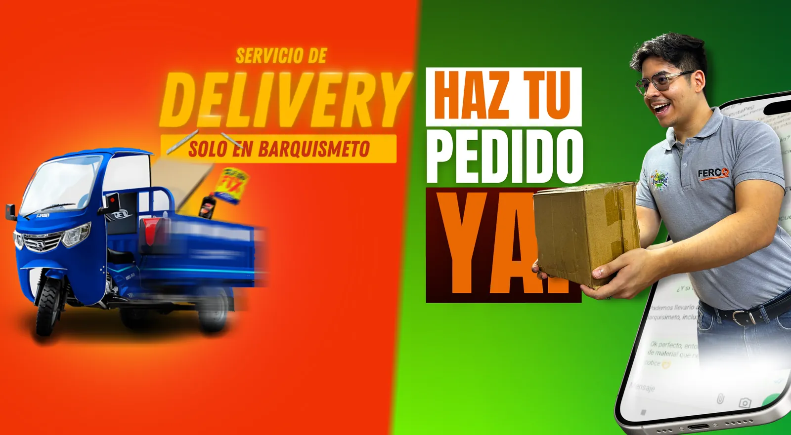 Servicio de delivery solo en Barquisimeto. Haz tu pedido ya.
